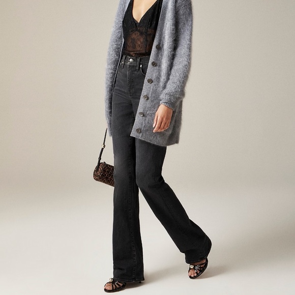 J. Crew Denim - J. Crew High-rise Bootcut Jean in 2003 Super-stretch - Gray, 31